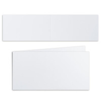50x Falt-Karten DIN Lang - Hochweiß (Weiß) - querdoppelt-langdoppelt 10,5 x 21 cm - Blanko Doppelkarten - Klappkarten für Einladungen und Grußkarten zu Weihnachten und Geburtstag
