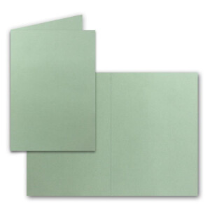 100 Sets - Faltkarten DIN A5 - Eukalyptus (Grün) mit Umschläge DIN C5,  62,50 €