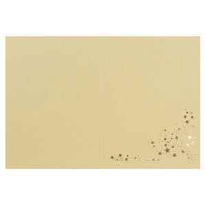15x Faltkarten DIN A6 - Karamell (Braun) mit goldenen Metallic Sternen - 10,5 x 14,8 cm - Einladungskarten zu Weihnachten - Marke: FarbenFroh by GUSTAV NEUSER