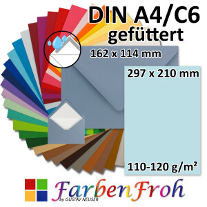 Briefpapier-SET - DIN A4 Papierbogen mit Umschlag C6...