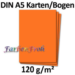 500 Blatt DIN A5 Papier - Orange - 120gr - 14,8 x 21cm - Bastelbogen , 54,20  €