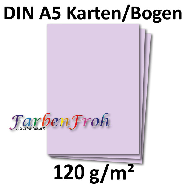 500 Blatt DIN A5 Papier - Flieder - 120gr - 14,8 x 21cm