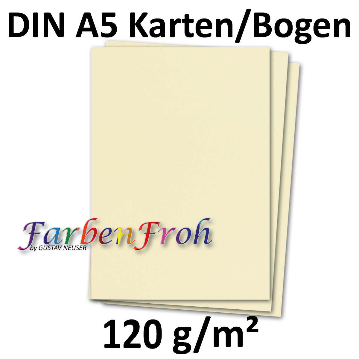 500 Blatt DIN A5 Papier - Vanille - 120gr - 14,8 x 21cm - Bastelbogen,  54,20 €