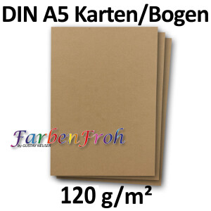 100 Blatt DIN A5 Papier - Braun - 120 gr - 14,8 x 21 cm - Bastelbogen, 13,50  €