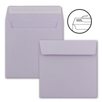 400 x Kuverts in Lila (Violett) - quadratische Brief-Umschläge - 15,5 x 15,5 cm - Haftklebung - matte Oberfläche - formstabile Post-Umschläge