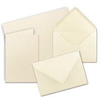 25x DIN B6 Faltkarten Set mit Umschlägen - Vanille (Creme) - 115 x 170 mm - ideal für Einladungskarten, Hochzeit, Taufe, Kommunion, Konfirmation - Marke: FarbenFroh