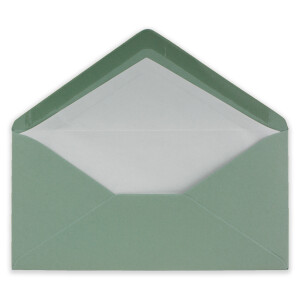 25 x DIN Lang Briefumschläge - Eukalyptus mit weißem Seidenfutter - 11x22 cm - 110 g/m² - ideal für Einladungen, Weihnachtskarten, Glückwunschkarten aus der Serie Farbenfroh