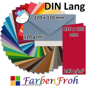 FarbenFroh - Faltkarten-SET DIN Lang mit...
