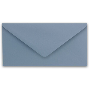 500 Brief-Umschläge DIN Lang - Graublau mit Gold-Metallic Innen-Futter - 110 x 220 mm - Nassklebung - festliche Kuverts für Weihnachten