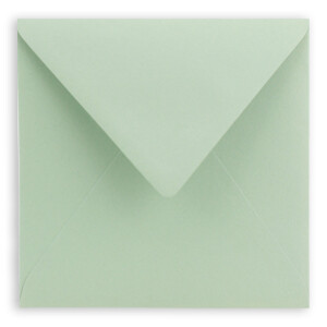 25x Briefumschläge Quadratisch 16 x 16 cm Eukalyptus - Umschläge mit weißem Seidenfutter - Kuverts ohne Fenster & mit Nassklebung - Für Einladungskarten zu Hochzeit und Geburtstag
