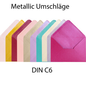 DIN C6 Briefumschlag metallic - beidseitig - Nassklebung...