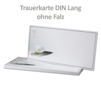 25x Trauerkarten Set mit Umschlag DIN LANG - Motiv Trauerblume - Danksagungskarten Trauer Ohne Fenster - würdevolle Beileidskarte