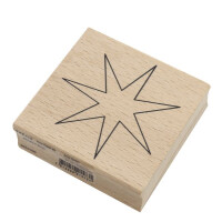 Artoz Stempel – Holzstempel – „Stern 7 Zacken“ – 60 x 60 mm – Motivstempel zum Kartenbasteln für Weihnachten, Einladungen, Grüße