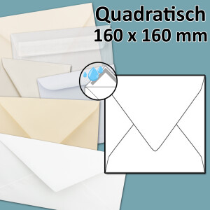 quadratischer Briefumschlag - Na&szlig;klebung- 16,0...