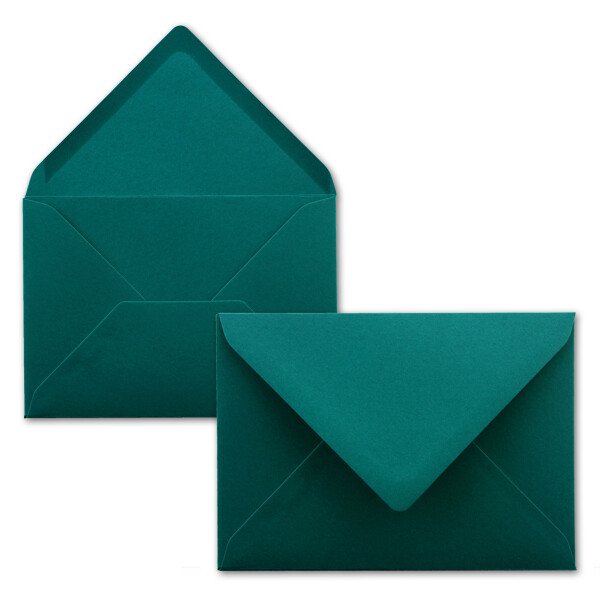 25 Brief-Umschläge - Petrol - DIN C6 - 114 x 162 mm - Kuverts mit Nassklebung ohne Fenster für Gruß-Karten & Einladungen - Serie FarbenFroh