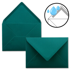 25 Brief-Umschläge - Petrol - DIN C6 - 114 x 162 mm - Kuverts mit Nassklebung ohne Fenster für Gruß-Karten & Einladungen - Serie FarbenFroh