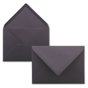 25 Brief-Umschläge - Aubergine - DIN C6 - 114 x 162 mm - Kuverts mit Nassklebung ohne Fenster für Gruß-Karten & Einladungen - Serie FarbenFroh