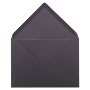 25 Brief-Umschläge - Aubergine - DIN C6 - 114 x 162 mm - Kuverts mit Nassklebung ohne Fenster für Gruß-Karten & Einladungen - Serie FarbenFroh