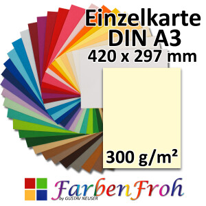 DIN A3 Karten Hochweiss / Vanille (Creme) - 300...