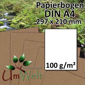 DIN A4 Papierbogen gerippt - Kraftpapier - 29,7 x 21,0 cm...
