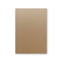 50 Stück - DIN A5 Einzelkarten, Recycling - Naturfarbe braun, 350 g/m², 148 x 210 mm