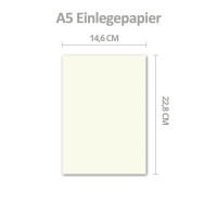 50x ungefalztes einfaches Einlege-Papier für DIN A5 Karten - transparent-weiß - 146 x 208 mm - ideal zum Bedrucken mit Tinte und Laser - hochwertig mattes Papier von GUSTAV NEUSER