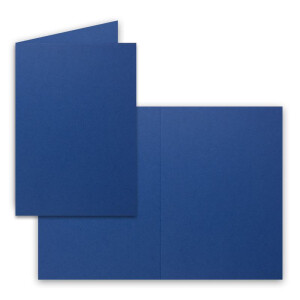 100 Sets - Faltkarten DIN A5 - Dunkel-Blau mit Umschlägen - PREMIUM QUALITÄT - 14,8 x 21 cm - sehr formstabil - für Drucker geeignet - Marke: NEUSER FarbenFroh
