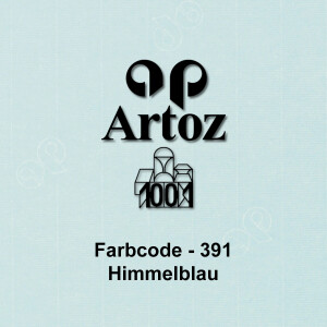 ARTOZ 100x Tischkarten - Himmelblau (Blau) - 45 x 100 mm blanko Platz-Kärtchen - Faltkarten für festliche Tafel - Tischdekoration - 220 g/m² gerippt