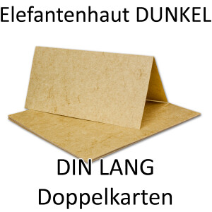 100 Stück DIN LANG Faltkarten, Elefantenhaut DUNKEL, 210 x 210 mm, 190 g/m², beschichtet