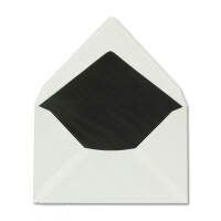 100 Stück Trauerumschläge in Weiß mit Trauerkreuz - Mit schwarzem Seidenfutter - Größe: 12 x 20 cm - Nassklebung