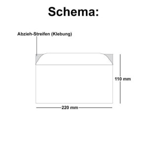 100x Trauer-Brief-Umschläge DIN Lang mit schwarzem Rahmen I 110 x 220 mm I Haftklebung ohne Fenster - Trauer-Rand in Schwarz I TrauerPapiere by GUSTAV NEUSER®