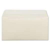 100x Briefumschläge DIN Lang - 11 x 22 cm - Haftklebung - Farbe: Creme - 90 Gramm pro m² - ohne Fenster
