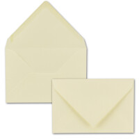 100x Briefumschläge 12 x 18 cm -  DIN B6 mit Nassklebung, creme, stabile 90 Gramm pro m², Umschläge für Grußkarten und Einladungen