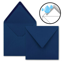 100x Quadratische Briefumschläge in Dunkelblau (Blau) - 15,5 x 15,5 cm - ohne Fenster, mit Nassklebung - 110 g/m² - Für Einladungskarten zu Hochzeit, Geburtstag und mehr - Serie FarbenFroh