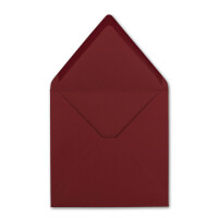 100x Quadratische Briefumschläge in Dunkelrot (Rot) - 15,5 x 15,5 cm - ohne Fenster, mit Nassklebung - 110 g/m² - Für Einladungskarten zu Hochzeit, Geburtstag und mehr - Serie FarbenFroh