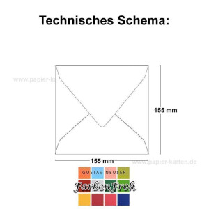 100x Quadratische Briefumschläge in Violett - 15,5 x 15,5 cm - ohne Fenster, mit Nassklebung - 110 g/m² - Für Einladungskarten zu Hochzeit, Geburtstag und mehr - Serie FarbenFroh