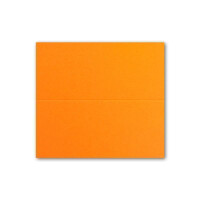 100x Tischkarten in Orange - 4,5 x 10 cm - blanko - Doppel-Karten - als Platzkarten und Namenskarten für Hochzeit und Feste