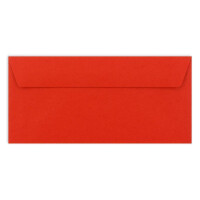 100 Brief-Umschläge DIN Lang - leuchtendes Rot - 110 g/m² - 11 x 22 cm - sehr formstabil - Haftklebung - Qualitätsmarke: FarbenFroh by GUSTAV NEUSER