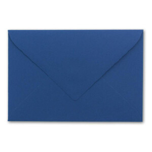 50 Brief-Umschläge mit Wellenschnitt - Dunkel-Blau - DIN C6 - 114 x 162 mm - 11,4 x 16,2 cm - mit wellenförmigen Rändern - Nassklebung - FarbenFroh by GUSTAV NEUSER
