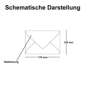 50x Brief-Umschläge in Rosen-Rot - 80 g/m² - Kuverts in DIN B6 Format 12,5 x 17,6 cm - Nassklebung ohne Fenster