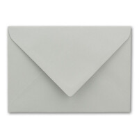 50x Kuverts in Hell-Grau - Brief-Umschläge in DIN B6 - 12,5 x 17,6 cm geripptes Papier - weißes Seidenfutter für Weihnachten & festliche Anlässe