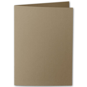 ARTOZ 25x DIN A5 Faltkarten - Taupe (Braun) gerippt 148 x 210 mm Klappkarten hochdoppelt - Blanko Doppelkarte mit 220 g/m² edle Egoutteur-Rippung