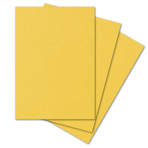 ARTOZ 50x Bastelpapier - Sonnengelb - DIN A4 297 x 210 mm - 220 Gramm pro m² - Edle Egoutteur-Rippung - Hochwertiges Designpapier Urkundenpapier Bastelkarton