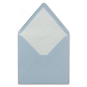 100x Briefumschläge Quadratisch 16 x 16 cm in Hellblau (Blau)- Umschläge mit weißem Seidenfutter - Kuverts ohne Fenster & mit Nassklebung - Für Einladungskarten zu Hochzeit und Geburtstag