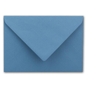 50x Kuverts in Himmelblau - Brief-Umschläge in DIN B6 - 12,5 x 17,6 cm geripptes Papier - weißes Seidenfutter für Weihnachten & festliche Anlässe