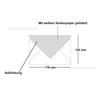 200 Briefumschläge in Grahit mit weißem Innenfutter - Kuverts in DIN B6 Format  - 12,5 x 17,6 cm - Seidenfutter - Nassklebung