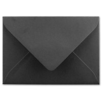 50x Briefumschläge B6 - 17,5 x 12,5 cm - Schwarz - Nassklebung mit spitzer Klappe - 120 g/m² - Für Hochzeit, Gruß-Karten, Einladungen