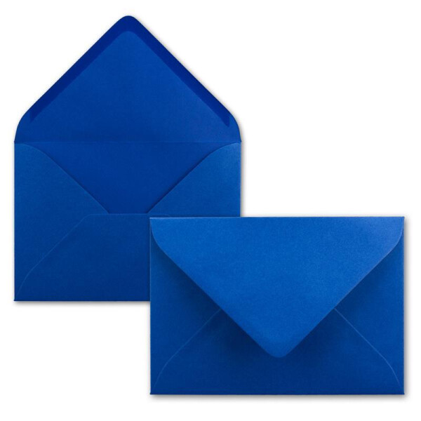 25x Briefumschläge B6 - 17,5 x 12,5 cm - Royalblau - Nassklebung mit spitzer Klappe - 120 g/m² - Für Hochzeit, Gruß-Karten, Einladungen