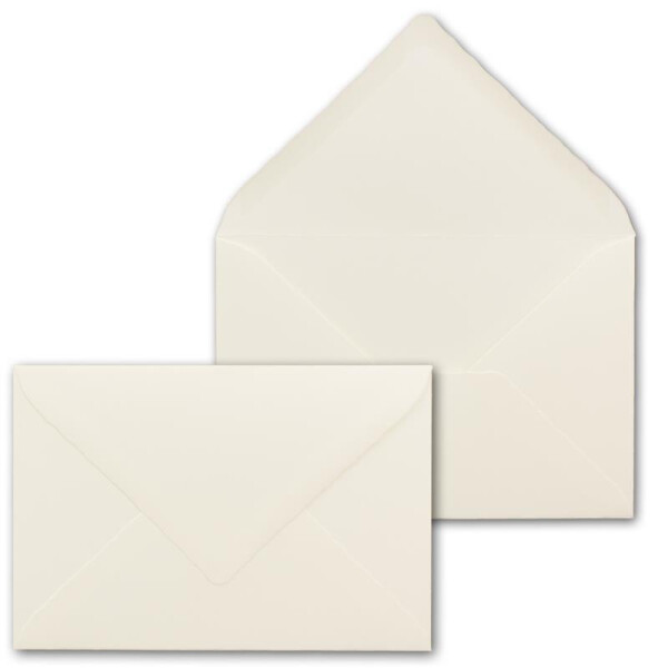50 Brief-Umschläge mit Wellenschnitt - Natur-Weiß - DIN C5 - 16,2 x 22,9 cm - 120 gr - mit wellenförmigen Rändern - Nassklebung - FarbenFroh by GUSTAV NEUSER