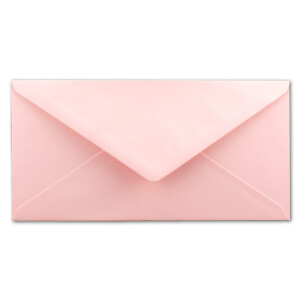 100 Brief-Umschläge Rosa DIN Lang - 110 x 220 mm (11 x 22 cm) - Nassklebung ohne Fenster - Ideal für Einladungs-Karten - Serie FarbenFroh